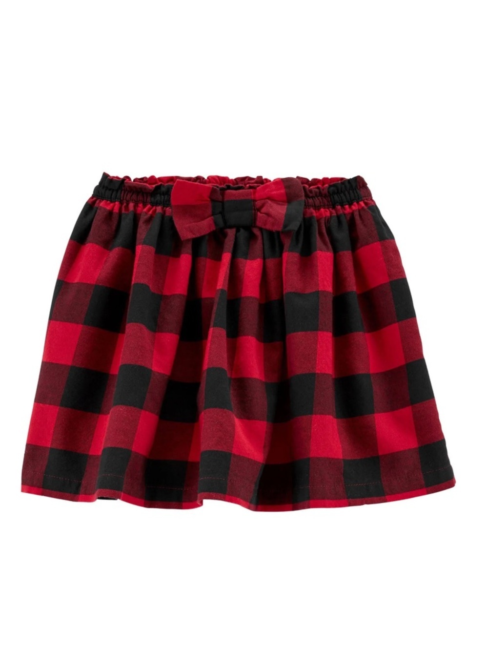 Carter's Toddler Girl Red & Black Buffalo Check Flannel Skirt With a Bow Size 4T
